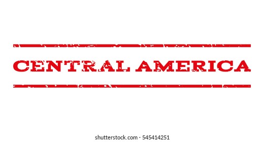 Central America watermark stamp. Text caption between horizontal parallel lines with grunge design style. Rubber seal stamp with unclean texture.