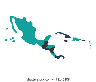 central american map isolated icon vector illustration design