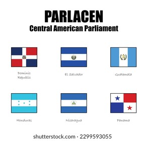 Central American Parliament, PARLACEN, flag of members states