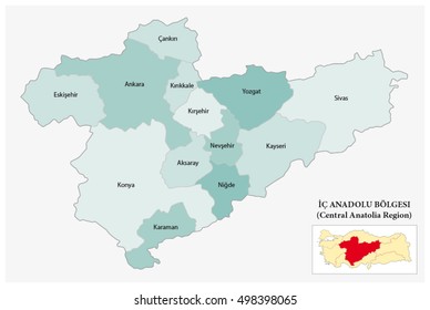 Central Anatolia Region Map