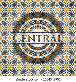 Central arabesque style emblem. arabic decoration.
