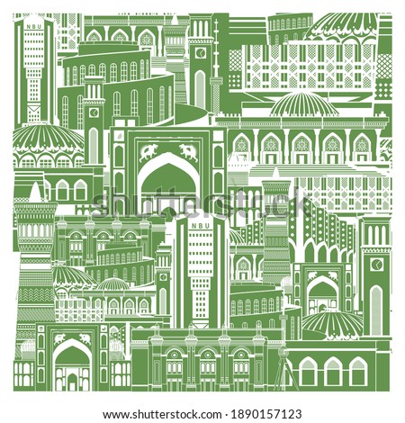 Central Asia Pattern. Samarkand architecture.