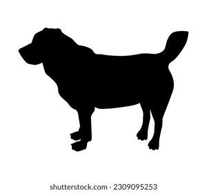 Central Asian Shepherd Dog (Alabai) black silhouette of a standing dog