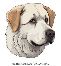 Central Asian Shepherd Dog Flat Icon Isolated On White Background