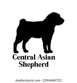 Central Asian Shepherd Dog silhouette dog breeds logo dog monogram logo dog face vector