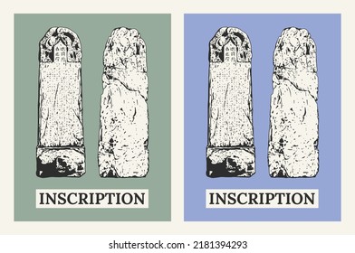Central Asian Turkish Inscriptions Illustration Design