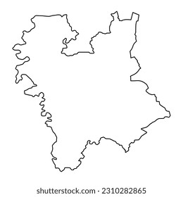 Central Banat Bezirk Karte, Verwaltungsbezirk von Serbien. Vektorgrafik.