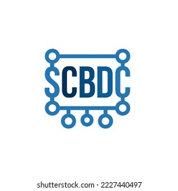 Central Bank Digital Currency. New form of money that exists only in digital form. Widely accessible digital coins. Linear sign, symbol, pictogram. Editable vector illustration. Graphic design
