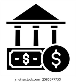 Central Bank Icon Element For Design