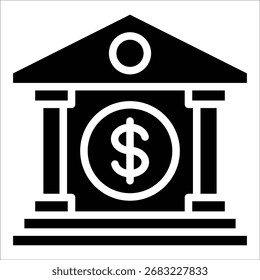 Elemento del icono del banco central para el diseño