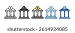 Central Bank Icon Set Multiple Style Collection
