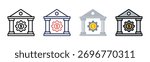 Central Bank icon set multiple style collection