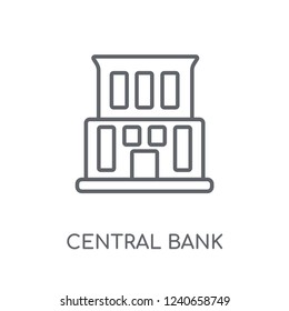 Central bank linear icon. Modern outline Central bank logo concept on white background from business collection. Suitable for use on web apps, mobile apps and print media.