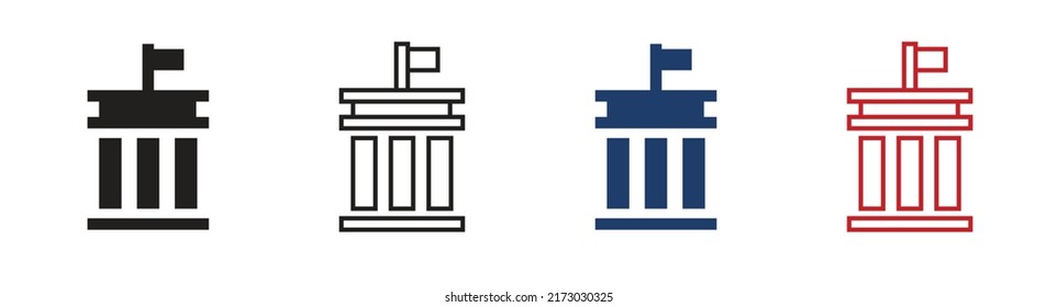 Central bank solid and outline icons design vector. federal reserve symbol illuistration.