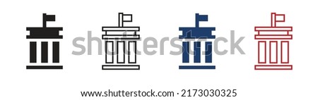 Central bank solid and outline icons design vector. federal reserve symbol illuistration.