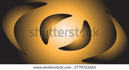 A central bright light emanates from a swirling vortex of golden abstract shapes, creating a dynamic and energetic visual.