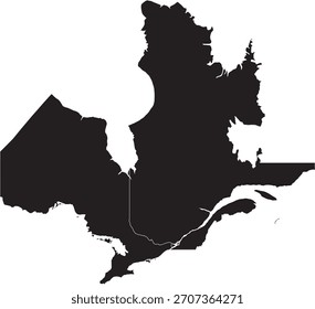 Silhueta de Mapa Isolado do Canadá Central