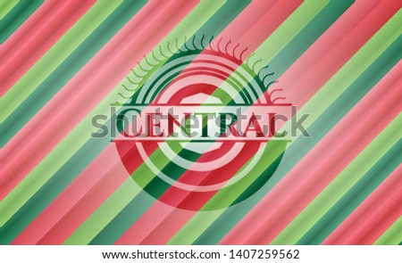 Central christmas badge. Vector Illustration. Detailed.