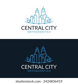 central city orthodontics logo design vector illustration