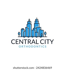 central city orthodontics logo design vector illustration