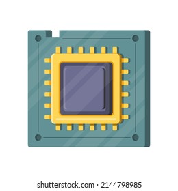 Central computer processor microchip CPU technical hardware isometric icon vector illustration. PC digital hardware artificial intelligence information. Multimedia network connection