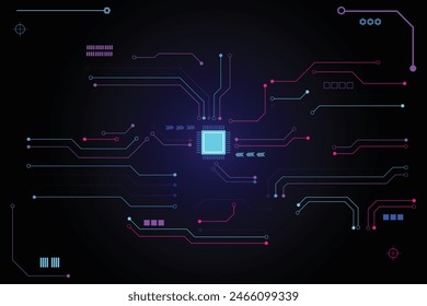 Central Computer Processors CPU concept. Circuit board. Technology background. Motherboard digital chip.