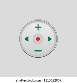 central control button colored icon. Element of player buttons for mobile concept and web apps. Detailed central control button icon can be used for web and mobile. Premium icon on gray background