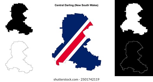 Central Darling (New South Wales) outline map set