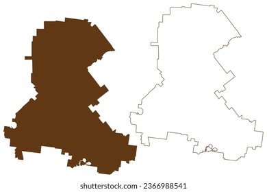 Central Darling Shire (Commonwealth of Australia, New South Wales, NSW) map vector illustration, scribble sketch Central Darling map