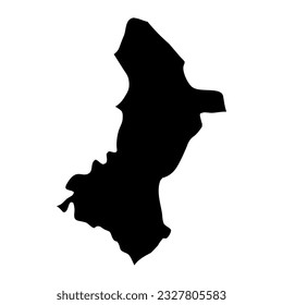Mapa central del departamento de Paraguay. Ilustración vectorial.