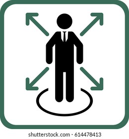 Central direction icon