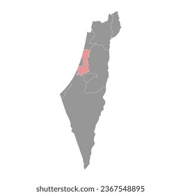 Central District map, administrative division of Israel.