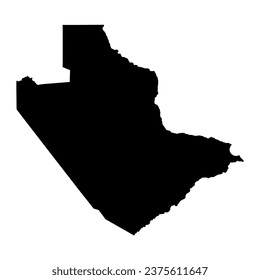Central district map, administrative division of Botswana.