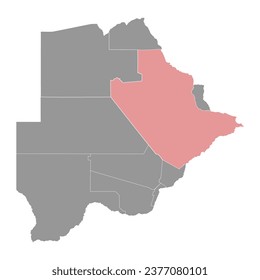 Central district map, administrative division of Botswana.