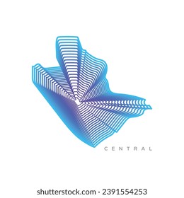 Ilustración del mapa del distrito central de Botswana.