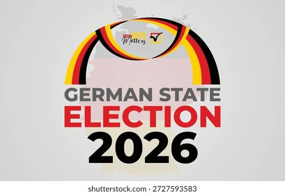 Diseño central basado en emblemas para las elecciones estatales de Alemania de 2026 ideal para materiales políticos oficiales