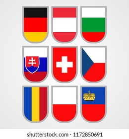 Central Europe Flag Icon Vector Illustration 