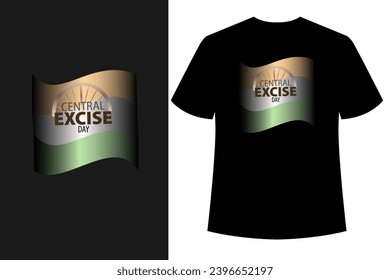 Central Excise Day is celebrated every year on February 24 across India, vector Illustration with emblem of India, flag t shirt design