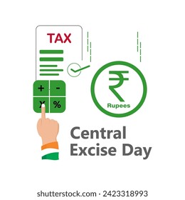 Central Excise Day India Vector, illustration.