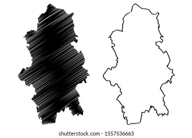 Central Finland Region (Republic of Finland) map vector illustration, scribble sketch Central map