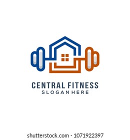 central fitness logo template vector illustration