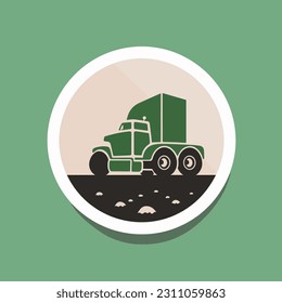 The central focus of the logo is a simplified and modern depiction of a dump truck, symbolizing the core aspect of dirt freight and transportation.  