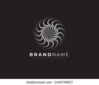 central geometric abstract spiral dots formation logo shape