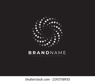 Central Geometric Abstract Spiral Dots Formation Logo Shape