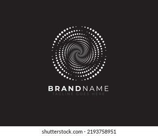 central geometric abstract spiral dots formation logo shape