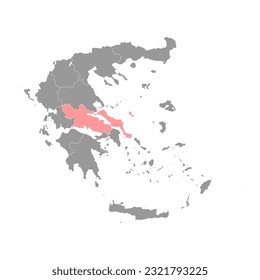 Central Greece region map, administrative region of Greece. Vector illustration.