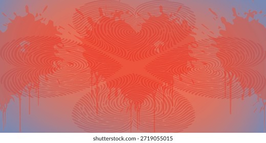 A central heart shape formed by abstract splatters and textures, set against a soft gradient background.