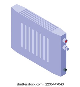 Central heating icon isometric vector. Room radiator. Modern interior