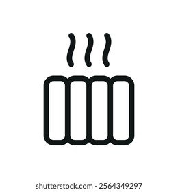 Central heating isolated icon, home central heating system vector symbol with editable stroke