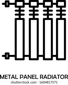 Central Heating Radiators with hot water stock vector illustration. Vector black icon on white background.